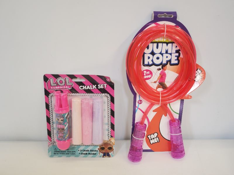 Photo 1 of 2pc kids play set - included 1 Light up jump rope & LOL surprise  chalk set