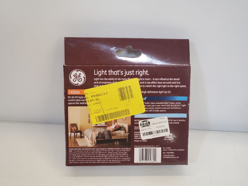 Photo 3 of GE Relax LED Light Bulbs, 40 Watt Eqv, Soft White HD Light, Decorative Bulbs, Medium Base -  4 Bulbs