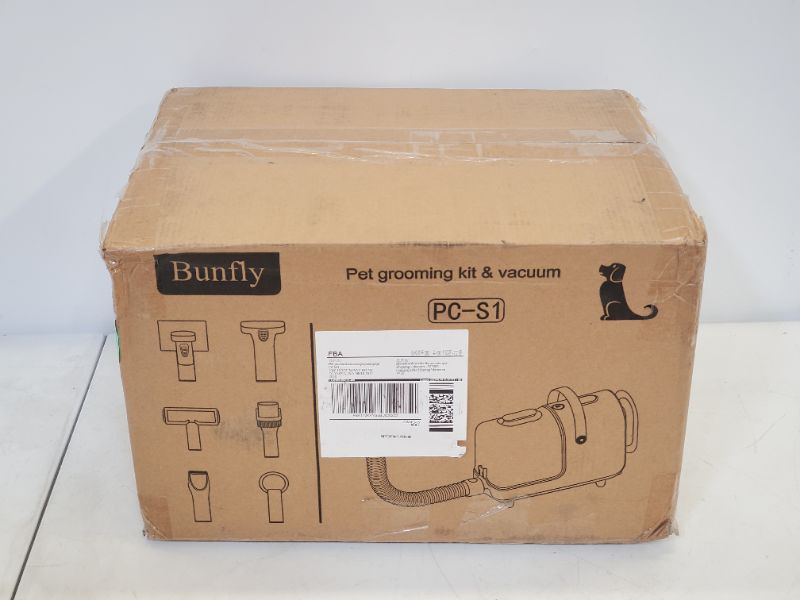 Photo 2 of Bunfly Pet Clipper Grooming Kit and Vacuum Picks up 99% Pet Hair, 6 Proven Grooming Tools, 2.5L Large Capacity pet Hair Collection Box-Brown