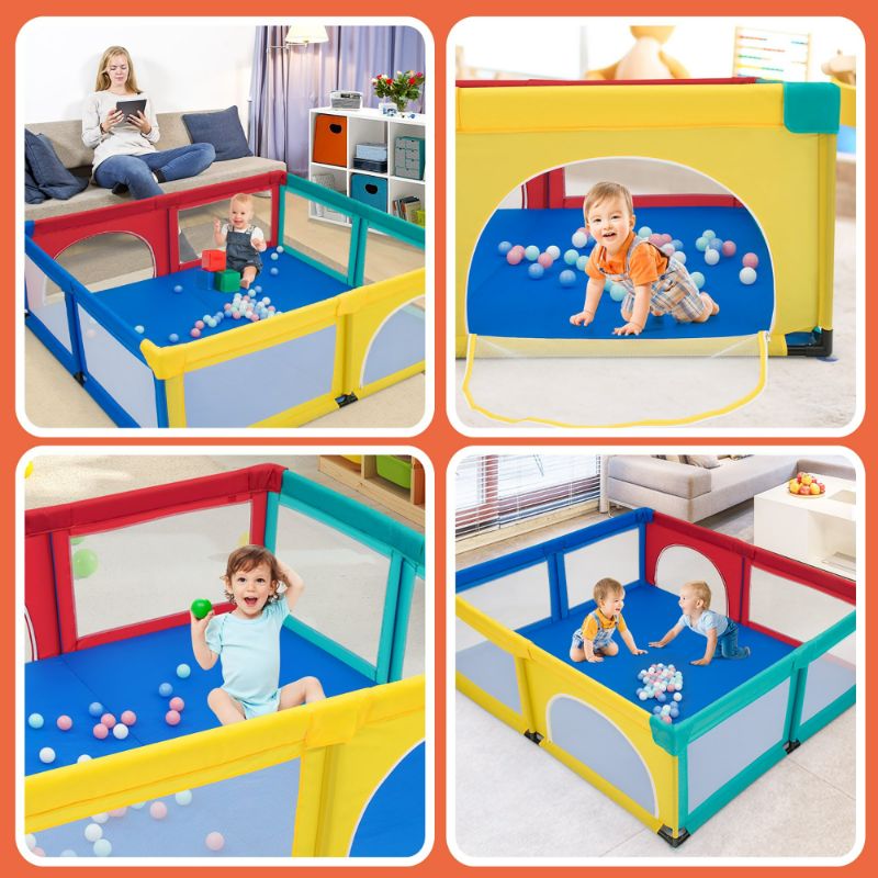 Photo 2 of Costway Baby Playpen Infant Large Safety Play Center Yard w/ 50 Balls Colorful - MODEL: TY327804