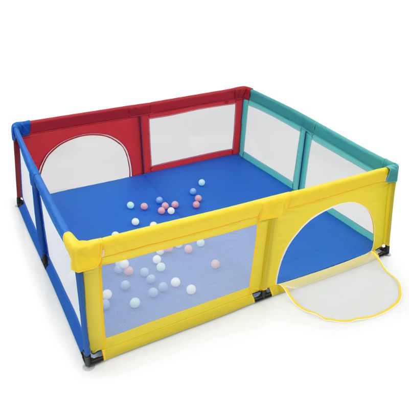 Photo 1 of Costway Baby Playpen Infant Large Safety Play Center Yard w/ 50 Balls Colorful - MODEL: TY327804