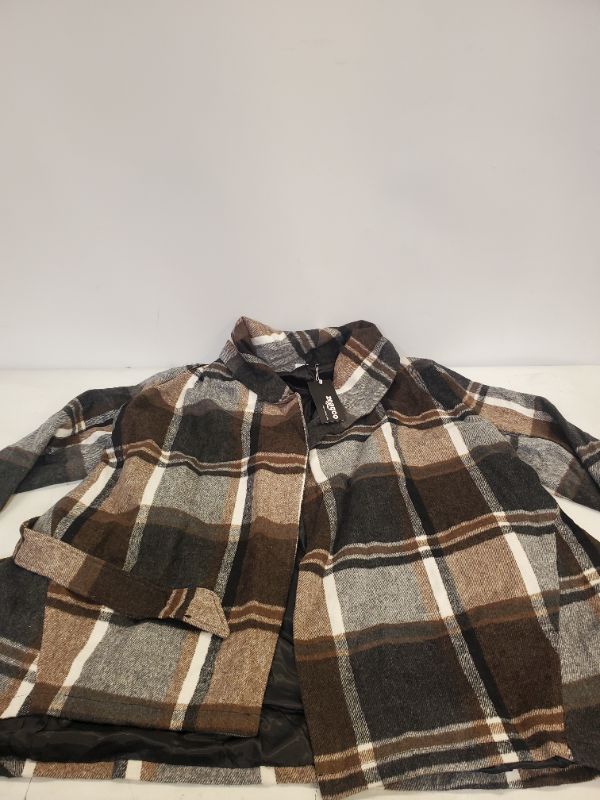 Photo 4 of ZEAGOO  Wool Blend Plaid Belted Coat - Size  XL 