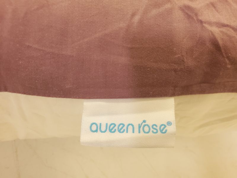 Photo 7 of QUEEN ROSE Extra Long U Shaped Body Pillow, 65in Pregnancy Pillows for Sleeping, Full Body Support for Adults and Maternity Women, Cooling Sateen Cover, Purple and White
