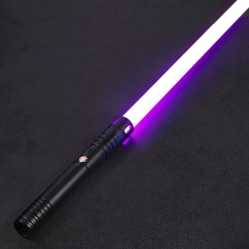 Photo 1 of COLOR CHANGING LIGHT UP ACRYLIC LIGHTSABER WITH BLACK HANDLE AND SOUND AFFECTS 