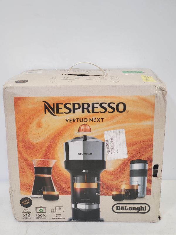 Photo 2 of Nespresso Vertuo Next Coffee and Espresso Machine by De'Longhi,18 ounces, Deluxe Matte Black Rose Gold Machine Only Black Matte Rose Gold
