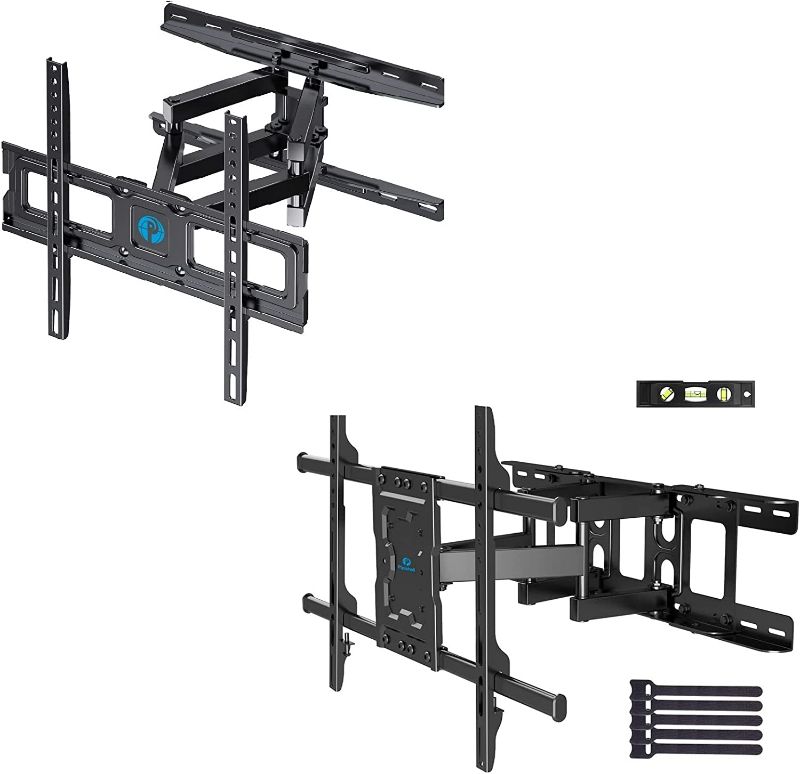 Photo 1 of Full Motion TV Wall Mount for Most 26-55 Inch TVs, Max VESA 400x400mm, PILFK1-24 Large Full TV Monitor Wall Mount for Most 37-70 Inch TVs Holds up to 132LBS
Model: PIMF4