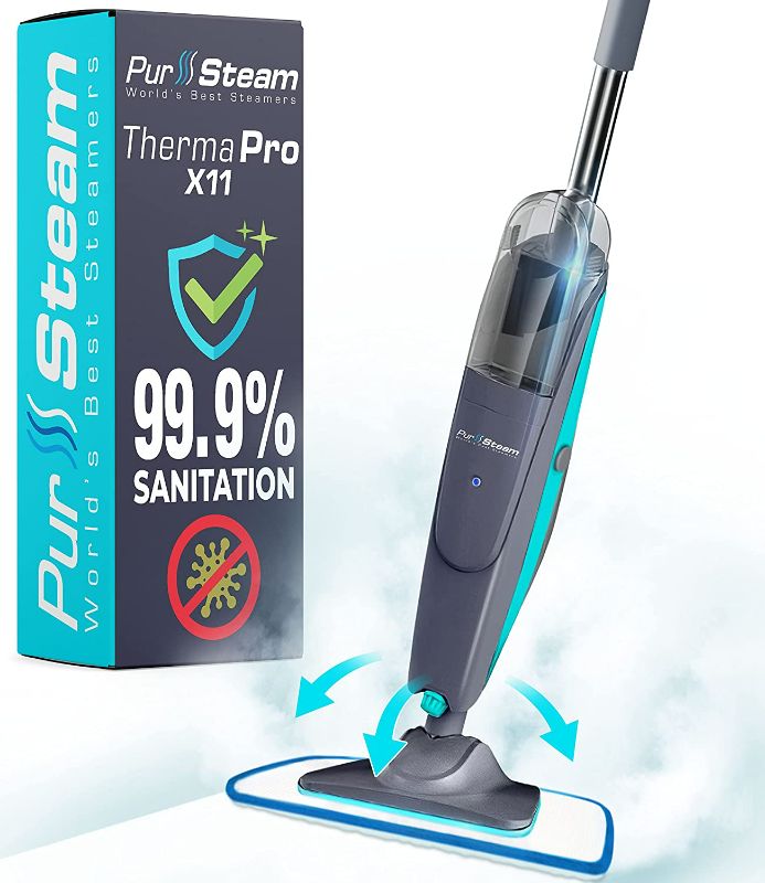 Photo 1 of PurSteam Steam Mop Cleaner, Steam Mops for Floor Cleaning - Hardwood/Tiles/Vinyl/Marble - Steam Cleaner for Kitchen, Multifunctional Whole House Steamer, Turquoise
