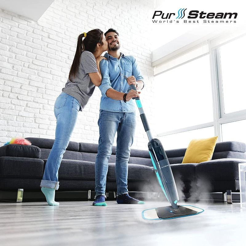 Photo 2 of PurSteam Steam Mop Cleaner, Steam Mops for Floor Cleaning - Hardwood/Tiles/Vinyl/Marble - Steam Cleaner for Kitchen, Multifunctional Whole House Steamer, Turquoise