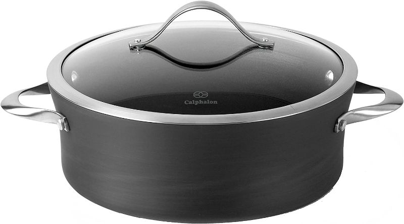 Photo 1 of Calphalon Contemporary Hard-Anodized Aluminum Nonstick Cookware, Sauce Pot, 5-quart, Black