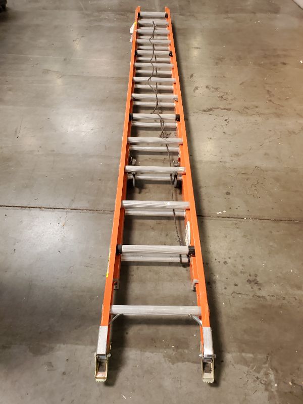 Photo 7 of Louisville Ladder Fiberglass Extension Ladder, 28 feet, 300-pound duty rating, Type IA, FE3228,Orange 28 Feet Ladder