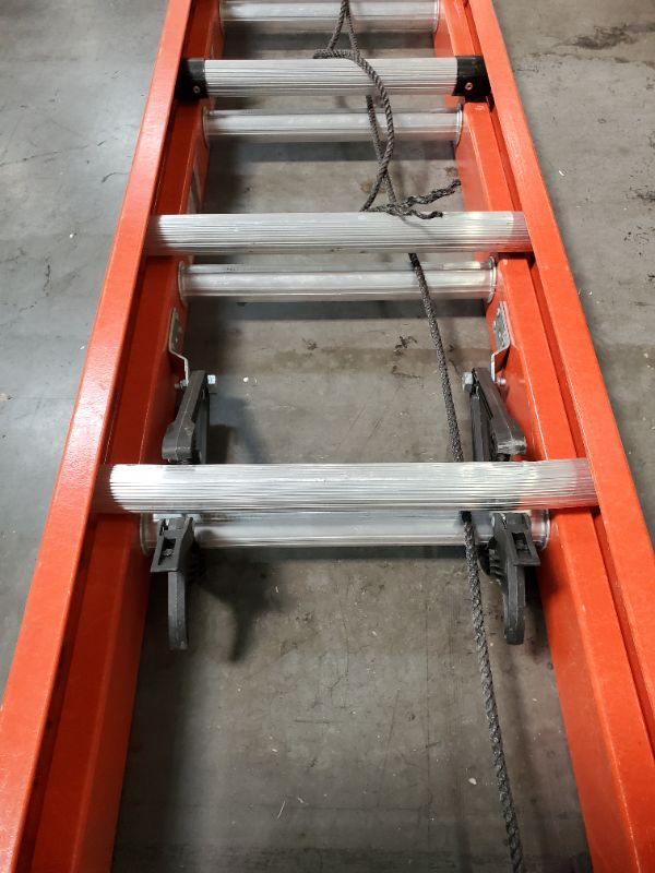 Photo 6 of Louisville Ladder Fiberglass Extension Ladder, 28 feet, 300-pound duty rating, Type IA, FE3228,Orange 28 Feet Ladder