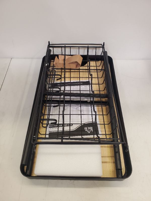 Photo 4 of TOOLF Kitchen Island Serving Cart with Utility Wood Tabletop 