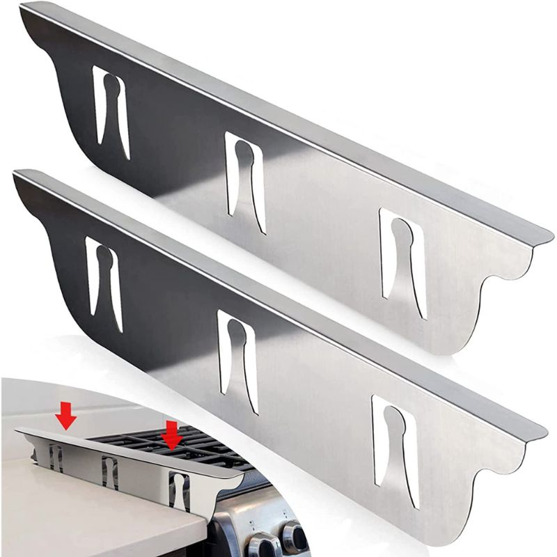 Photo 1 of Kozyland 2 Pcs Stainless Steel Stove Gap Covers, Kitchen Heat Resistant Stove Counter Guard Cover Eliminates Gap Between Counter & Appliances - 23.5 inch / 60cm