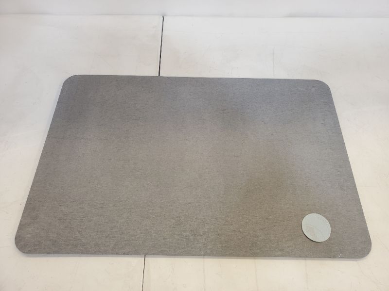 Photo 1 of Sutera Stone Bath Mat, Diatomaceous Earth Bath Mat,  for Bathroom, Super Absorbent Bath Mat, Drying Mat for Kitchen Counter Light Grey