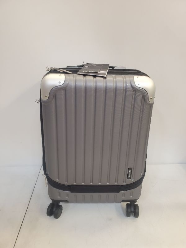 Photo 1 of LEVEL8 Grace EXT Carry On Luggage, 20” Expandable Hardside Suitcase, ABS+PC Hardshell SPinner Luggage with TSA Lock, Spinner Wheels - Grey, 20” Carry-On