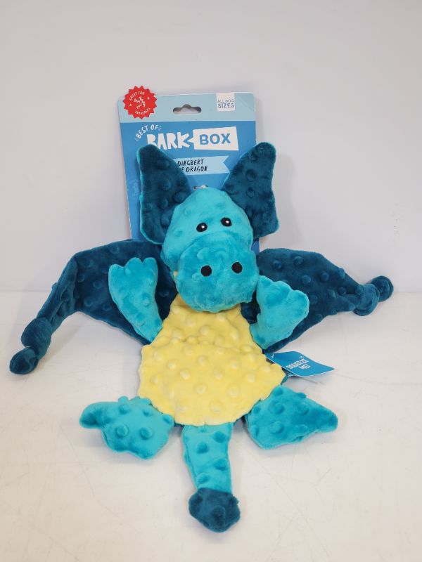 Photo 2 of Bark Box - Dingbert The Dragon Plush Squeaky Dog Toy