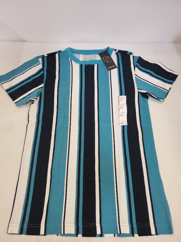 Photo 1 of Original Men's T Shirt - White, Blue, Black Stripe - size xs