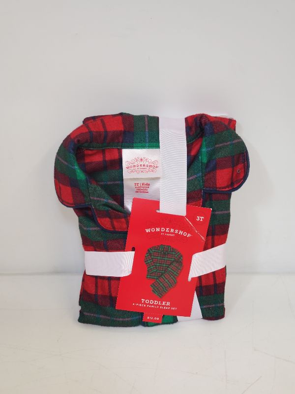 Photo 2 of Wondershop - Toddler Holiday Plaid Flannel Matching Family Pajama Set -  Red - size 3T