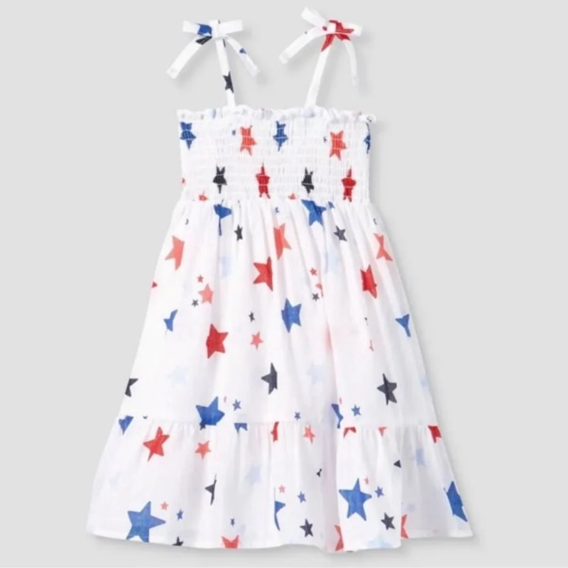 Photo 1 of Cat & Jack  - Toddler girls stars smocked tank top dress - red, white, blue -  size 2T