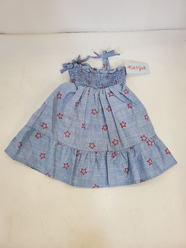 Photo 3 of  Cat & Jack  - Toddler Girls Red Star Smocked Tank Top Dress - size 12m