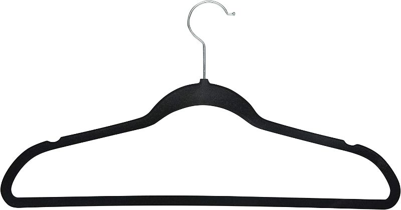 Photo 1 of 10 Piece Super Slim Velvet Huggable Hangers in Black