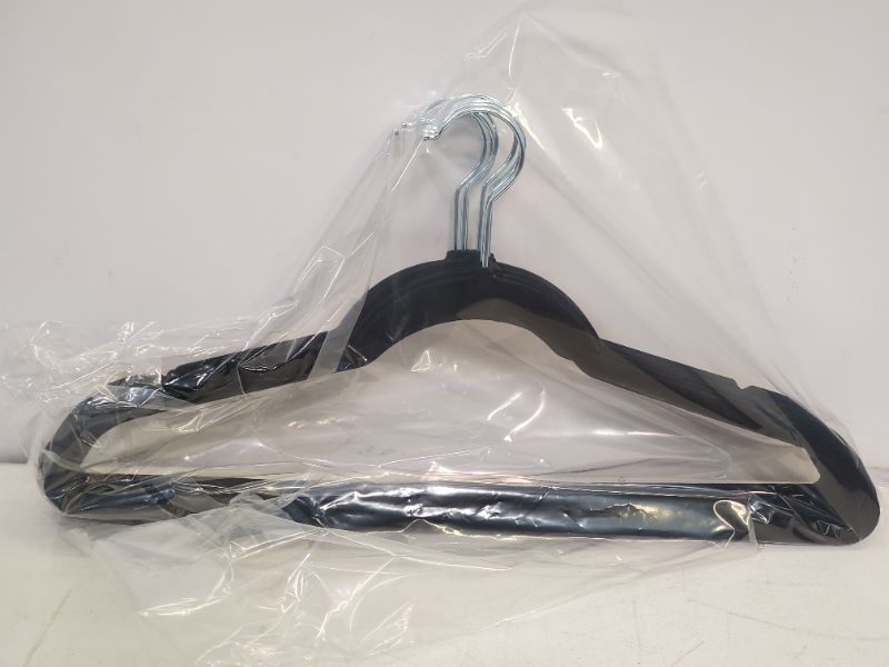 Photo 6 of 10 Piece Super Slim Velvet Huggable Hangers in Black