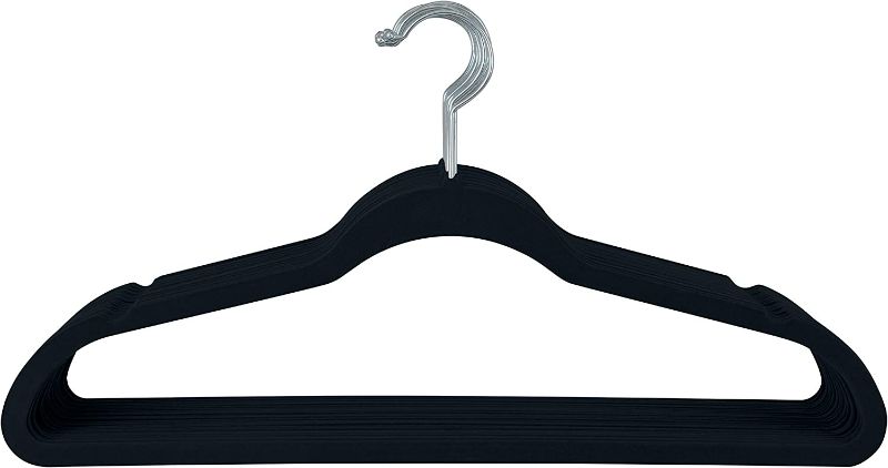 Photo 2 of 10 Piece Super Slim Velvet Huggable Hangers in Black