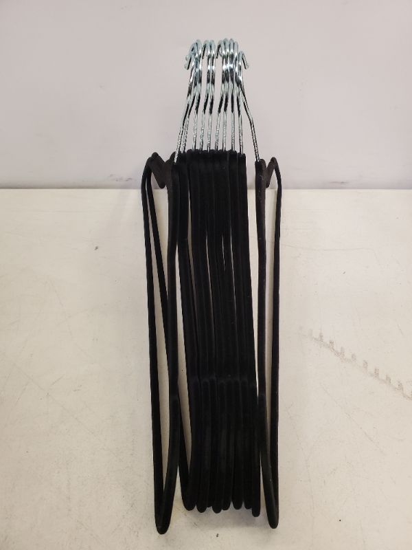 Photo 5 of 10 Piece Super Slim Velvet Huggable Hangers in Black