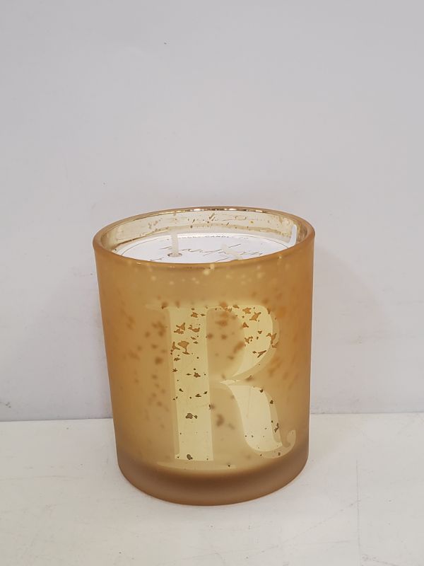 Photo 1 of Foundry Candle Co. Letter "R" - Mandarin & Redwood Scent 12 oz candle 