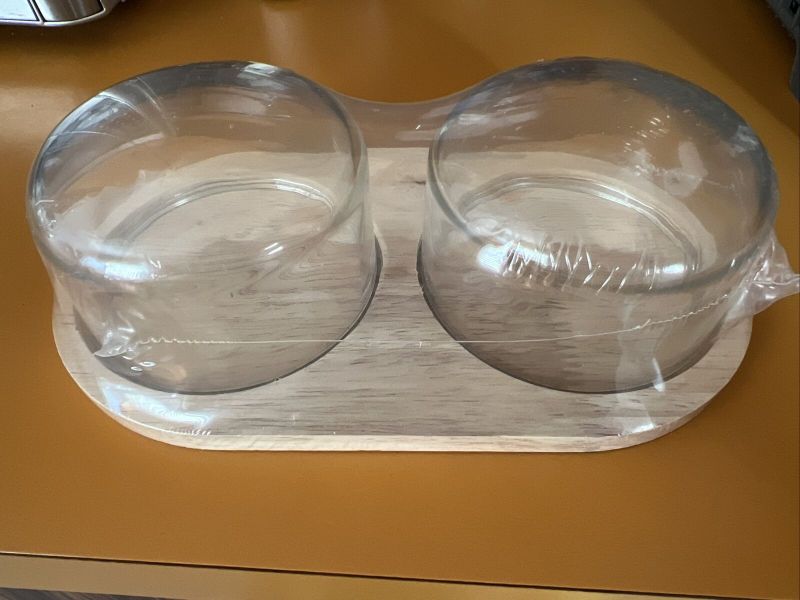 Photo 1 of New Mini Cloche Appetizer Tray on Glass, Wood 8” X 2.5”