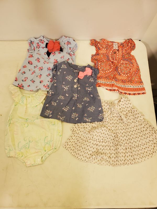 Photo 1 of 5 PIECE BABY GIRL TOP LOT - CLOTHING SIZE VARIES (3M-9M)