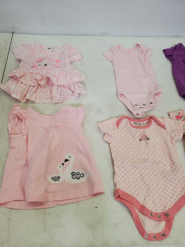 Photo 3 of 6 PIECE BABY GIRL TOP LOT - CLOTHING SIZE VARIES (0M-9M)