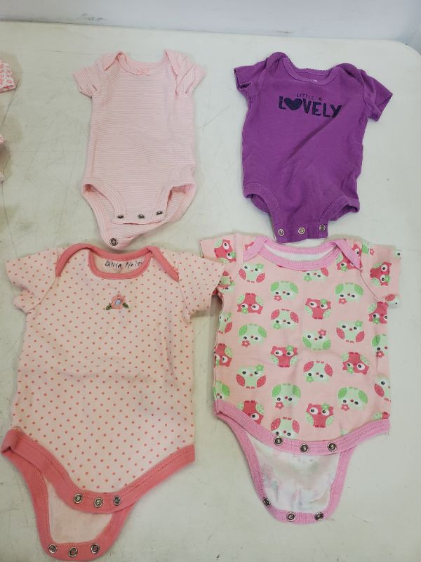 Photo 2 of 6 PIECE BABY GIRL TOP LOT - CLOTHING SIZE VARIES (0M-9M)