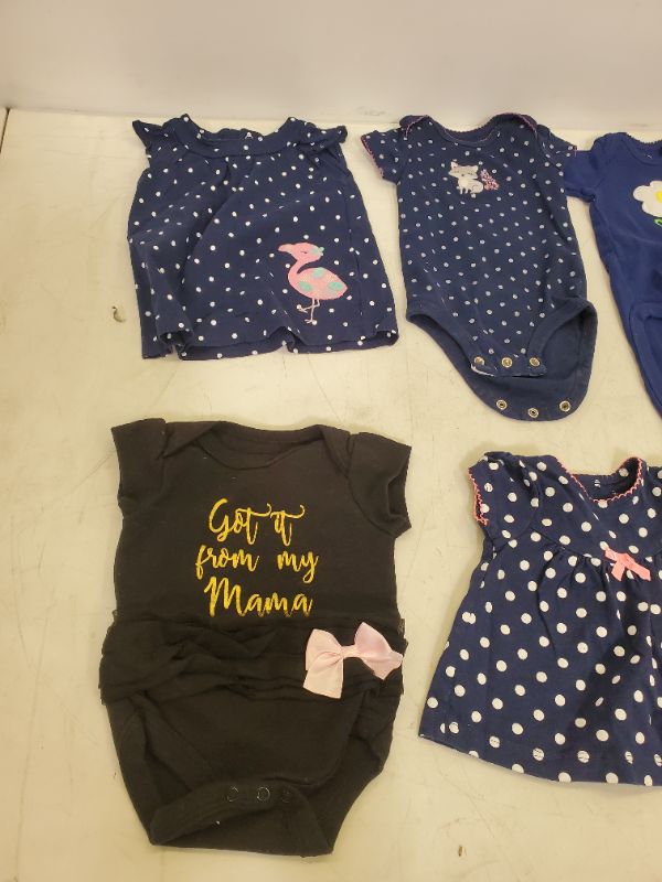Photo 3 of 6 PIECE BABY GIRL TOP LOT - CLOTHING SIZE VARIES (0M-9M)