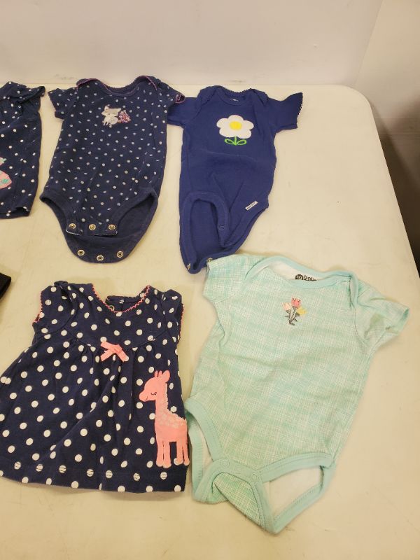Photo 2 of 6 PIECE BABY GIRL TOP LOT - CLOTHING SIZE VARIES (0M-9M)