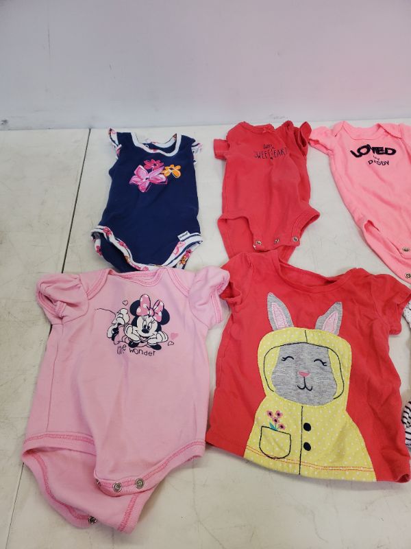 Photo 3 of 8 PIECE BABY GIRL TOP CLOTHING LOT - CLOTHING SIZE VARIES (0M-12M)