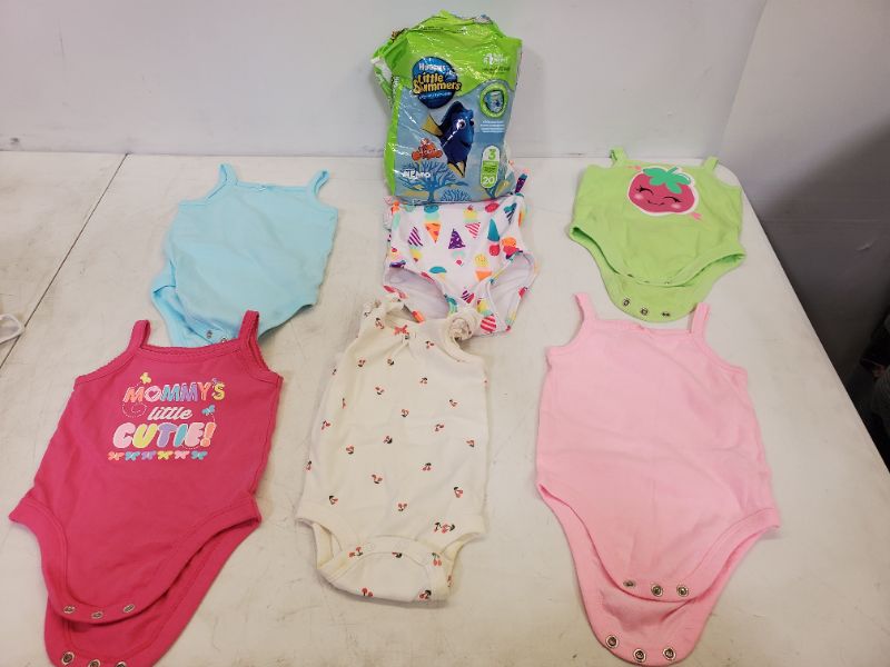 Photo 1 of 7 PIECE BABY GIRL SUMMER  LOT -CLOTHING SIZE VARIES (0M-9M)
