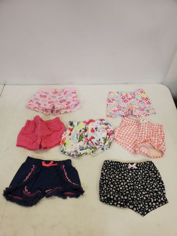 Photo 1 of 7 PIECE BABY GIRL SHORTS- CLOTHING SIZE VARIES (0M-9M)