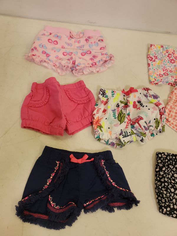 Photo 3 of 7 PIECE BABY GIRL SHORTS- CLOTHING SIZE VARIES (0M-9M)