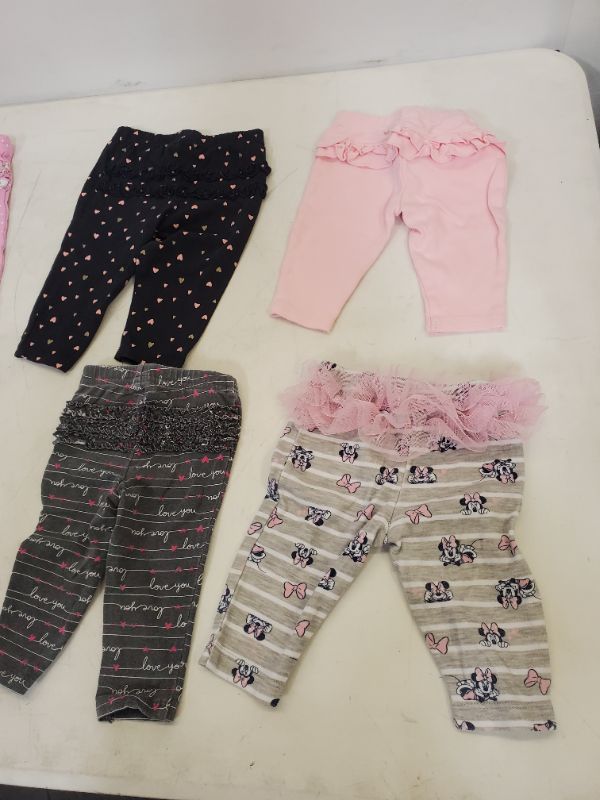 Photo 3 of 6 PIECE BABY GIRL BOTTOMS-  CLOTHING SIZE VARIES (0M-9M)