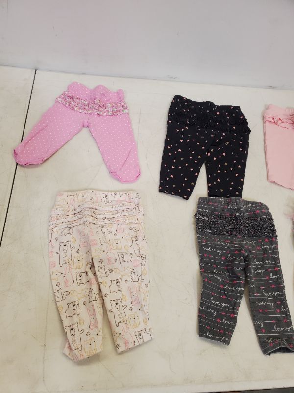 Photo 1 of 6 PIECE BABY GIRL BOTTOMS-  CLOTHING SIZE VARIES (0M-9M)