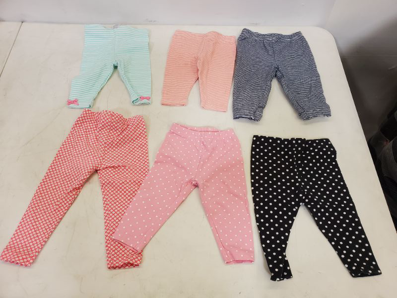 Photo 1 of 6 PIECE BABY GIRL BOTTOMS-  CLOTHING SIZE VARIES (0M-9M)