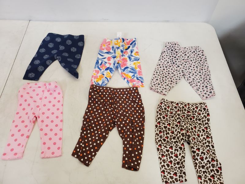 Photo 1 of 6 PIECE BABY GIRL BOTTOMS-  CLOTHING SIZE VARIES (0M-9M)