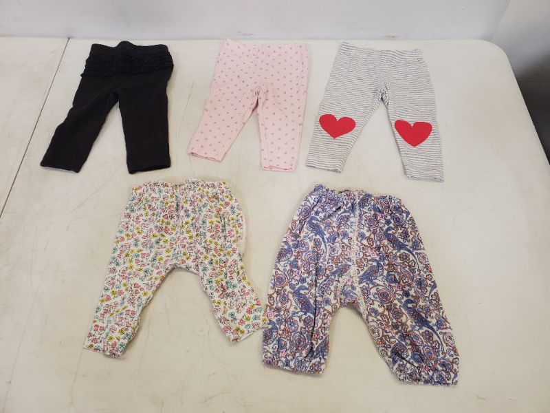 Photo 1 of 6 PIECE BABY GIRL BOTTOMS-  CLOTHING SIZE VARIES (0M-9M)