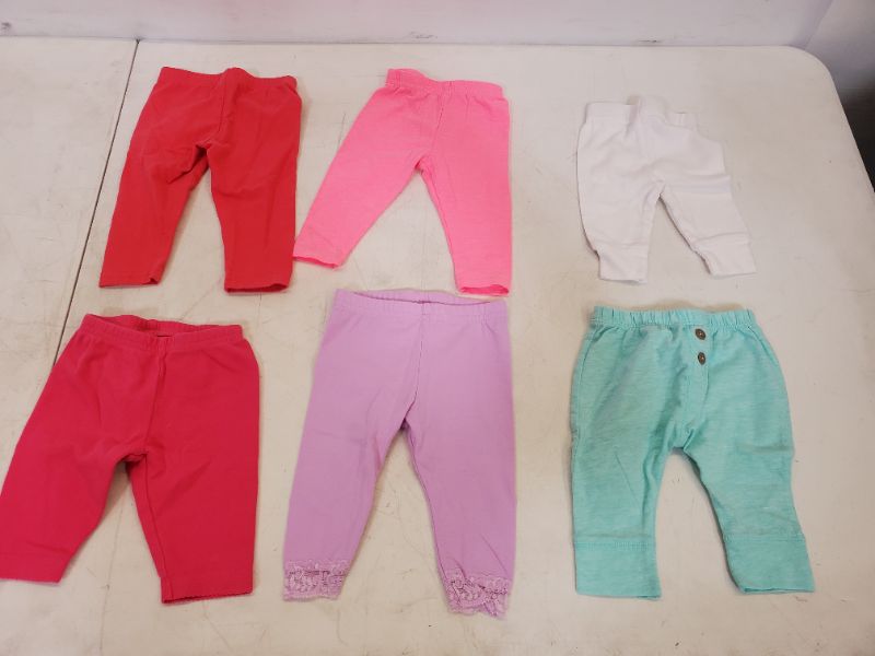 Photo 1 of 6 PIECE BABY GIRL BOTTOMS-  CLOTHING SIZE VARIES (0M-9M)