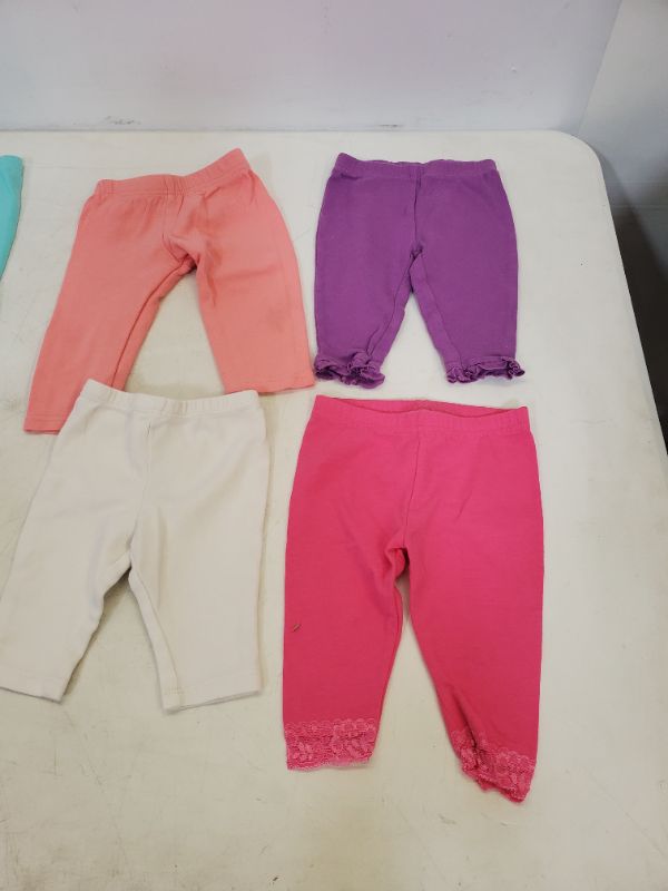 Photo 2 of 6 PIECE BABY GIRL SOLID COLOR BOTTOM LOT-  CLOTHING SIZE VARIES (0M-9M)