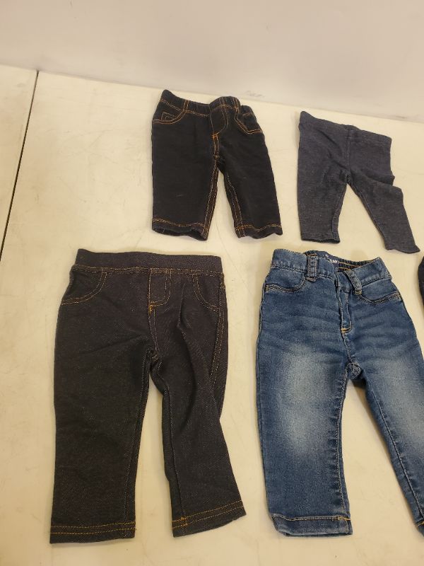 Photo 3 of 5 PIECE BABY GIRL JEAN BOTTOM LOT-  CLOTHING SIZE VARIES (0M-9M)