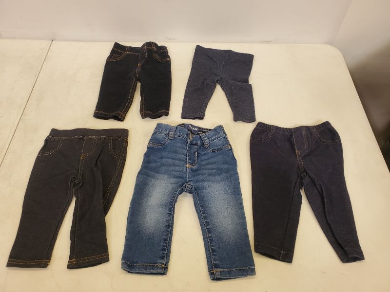 Photo 1 of 5 PIECE BABY GIRL JEAN BOTTOM LOT-  CLOTHING SIZE VARIES (0M-9M)