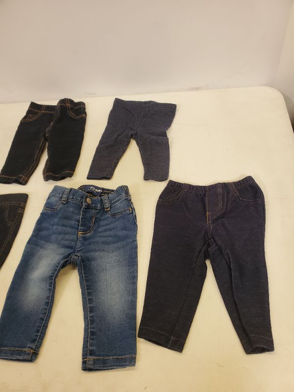 Photo 2 of 5 PIECE BABY GIRL JEAN BOTTOM LOT-  CLOTHING SIZE VARIES (0M-9M)