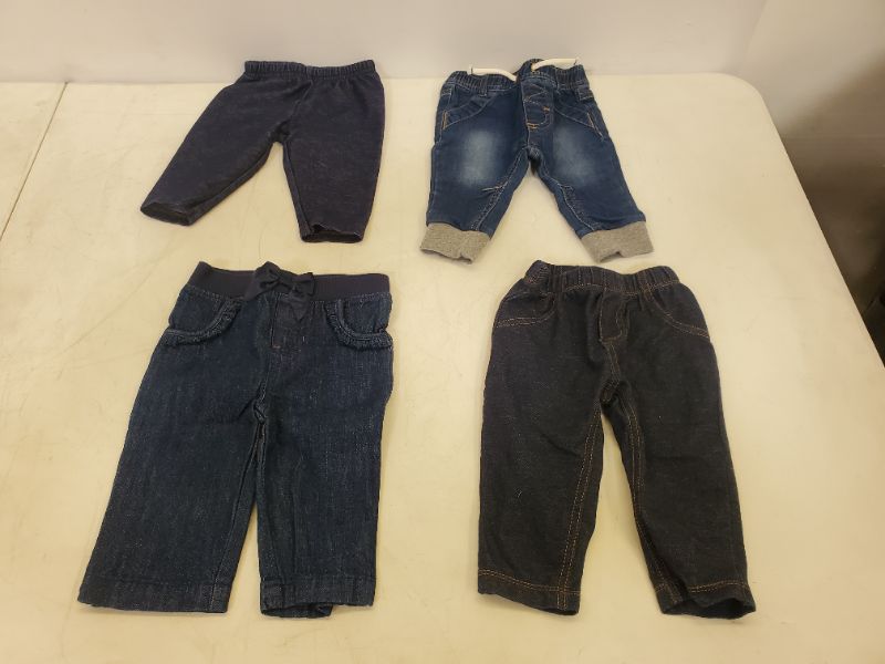 Photo 1 of 4 PIECE BABY JEAN BOTTOMS-  CLOTHING SIZE VARIES (0M-9M)